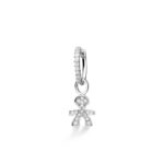 Mono Orecchino Le Bebè Bimbo in Oro Bianco con Diamanti - i Pavé - LBB542
