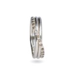Anello 3 Fili in Argento con Diamanti Brown - Classic - AN8ABR