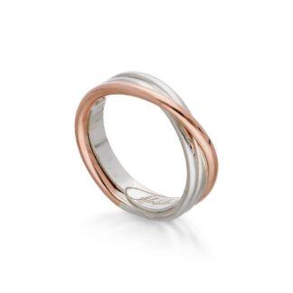 Anello 3 Fili in Oro Rosa e Argento - Classic - AN8AR