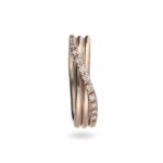 Anello 3 Fili in Oro Rosa con Diamanti - Classic - AN8RBT