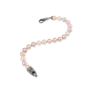 Bracciale Gerardo Sacco in Argento e Perle Multicolor con Maschera - Perle - 28034p