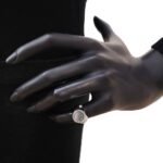 Anello Artlinea in Oro Bianco con Diamanti e Onice - Chevalier - AD829-ON-LB