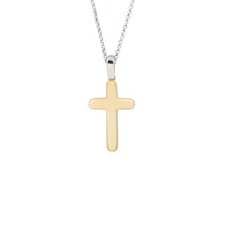Collana Artlinea in Oro Giallo e Bianco Croce - Croci Gold - CEA2464-LO