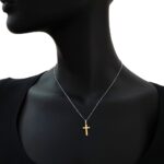 Collana Artlinea in Oro Giallo e Bianco Croce - Croci Gold - CEA2464-LO