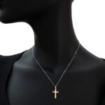 Collana Artlinea in Oro Giallo e Bianco Croce - Croci Gold - CEA2465-LO