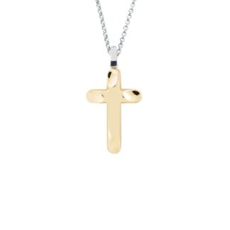 Collana Artlinea in Oro Giallo e Bianco Croce - Croci Gold - CEA2467-LO