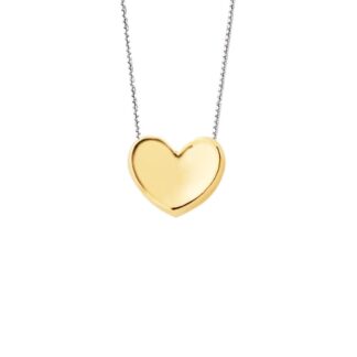 Collana Artlinea in Oro Giallo e Bianco Cuore Incavato - Mini Parure - CEA2714-LN
