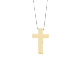 Collana Artlinea in Oro Giallo e Bianco Croce - Croci Gold - CEA2718-LO