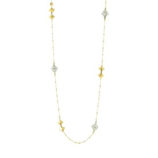 Collana Artlinea in Oro Giallo e Bianco Rombi - Glam - CED1794-LN