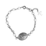 Bracciale Cesare Paciotti in Argento con Perline Bianche | Rosario - JPBR0790B