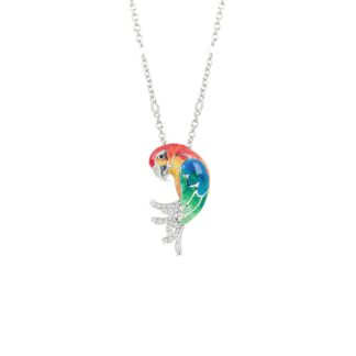 Collana Artlinea in Argento con Smalto e Zirconi Pappagallo Piccolo - Wild - ZCL1138-MB