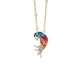 Collana Artlinea in Argento con Smalto e Zirconi Pappagallo Piccolo - Wild - ZCL1143-MG