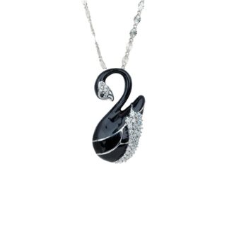 Collana Artlinea in Argento con Smalto e Zirconi Cigno Grande - Wild - ZCL1150-MB