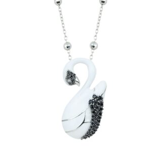Collana Artlinea in Argento con Smalto e Zirconi Cigno Grande - Wild - ZCL1151-ML