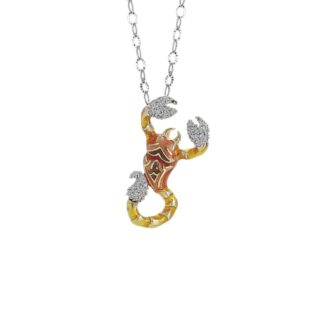 Collana Artlinea in Argento con Smalto e Zirconi Scorpione Piccolo - Wild - ZCL1288-MN