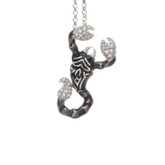 Collana Artlinea in Argento con Smalto e Zirconi Scorpione Medio - Wild - ZCL1289-MB