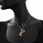 Collana Artlinea in Argento con Smalto e Zirconi Scorpione Medio - Wild - ZCL1290-MN