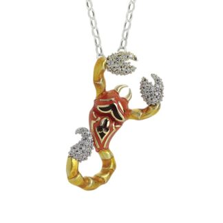 Collana Artlinea in Argento con Smalto e Zirconi Scorpione Grande - Wild - ZCL1292-MN