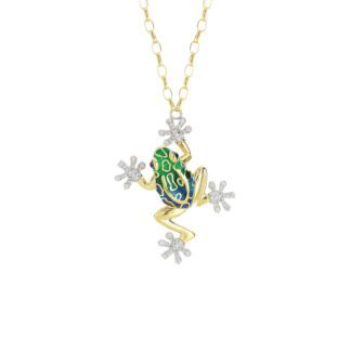 Collana Artlinea in Argento con Smalto e Zirconi Rana Piccola - Wild - ZCL1307-MG