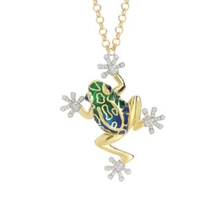 Collana Artlinea in Argento con Smalto e Zirconi Rana Grande - Wild - ZCL1308-MG