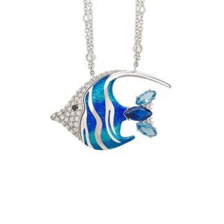 Collana Artlinea in Argento con Smalto e Siamite Pesce Grande - Wild - ZCL1333-MB
