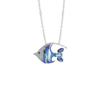 Collana Artlinea in Argento con Smalto e Siamite Pesce Piccolo - Wild - ZCL1335-MB