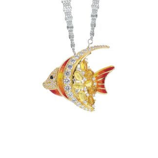 Collana Artlinea in Argento con Smalto e Siamite Pesce Grande - Wild - ZCL1340-MN