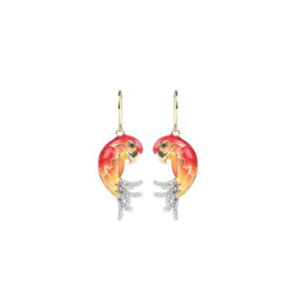 Orecchini Artlinea in Argento con Smalto e Zirconi Pappagallo - Wild - ZOR1148-MG