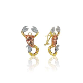 Orecchini Artlinea in Argento con Smalto e Zirconi Scorpione - Wild - ZOR1230-MN