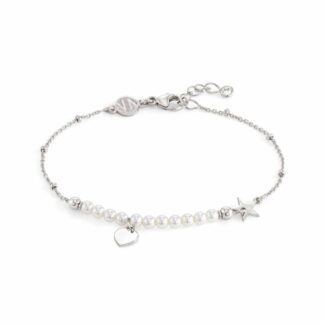 Bracciale Nomination in Argento con Perle e Cuore - Melodie - 147710/001
