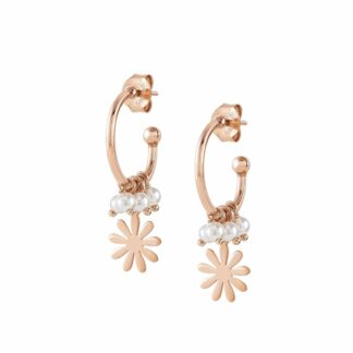 Orecchini Nomination in Argento con Perle e Fiore - Melodie - 147713/061