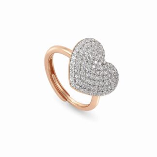 Anello Nomination in Argento con Zirconi Cuore - Melodie - 147910/021