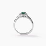 Anello Mabina in Argento con Smeraldo Sintetico e Zirconi - 523210