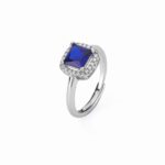 Anello Mabina in Argento con Zaffiro Sintetico e Zirconi - 523212