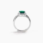 Anello Mabina in Argento con Smeraldo Sintetico e Zirconi - 523213
