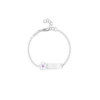 Bracciale Neonata Mabina in Argento e Smalto Fiore - 533392