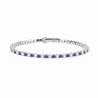 Bracciale Tennis Mabina in Argento con Zaffiri Sintetici e Zirconi - 533456