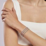 Bracciale Tennis Mabina in Argento con Rubini Sintetici e Zirconi - 533457