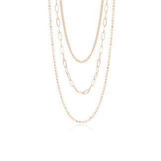 Collana Multicatena Mabina in Argento Dorato - 553401