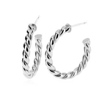 Orecchini Torchon a Cerchio Mabina in Argento - 563452