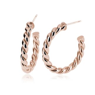 Orecchini Torchon a Cerchio Mabina in Argento Rosé - 563453