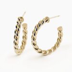 Orecchini Torchon a Cerchio Mabina in Argento Dorato - 563454