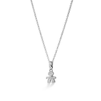 Ciondolo Le Bebè Bimbo in Oro Bianco con Diamanti - i Pavé Mini - LBB153