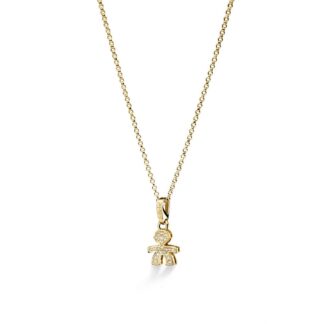 Ciondolo Le Bebè Bimbo in Oro Giallo con Diamanti - i Pavé Mini - LBB253