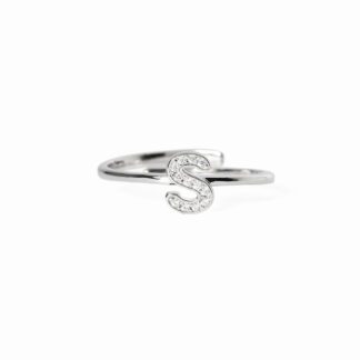 Anello con Iniziale Mabina in Argento con Zirconi - 523110S