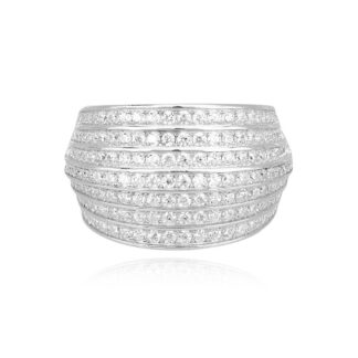 Anello a Fascia Mabina in Argento con Pavé di Zirconi - 523150