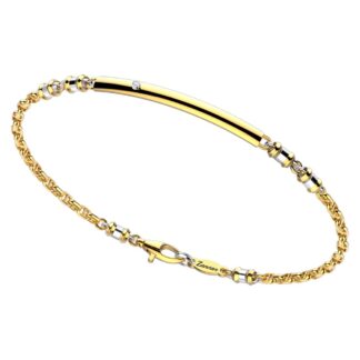 Bracciale Zancan in Oro Giallo e Bianco con Diamante - Insignia Gold - EB704GB