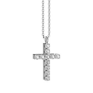 Collana Zancan in Oro Bianco con Diamanti | Croce - Insignia Gold - EC684B
