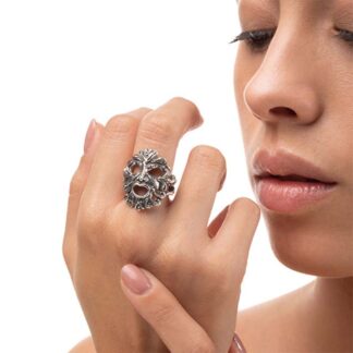 Anello Isola Bella in Argento Maschera Tiresia - Nude - 20001136