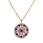 Collana Isola Bella in Argento e Smalti Merletti Tondo Viola - 20001157